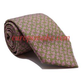 Andrew's Milano Green with Pink Leaves Tie