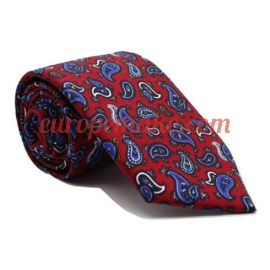 Andrew's Milano Red Paisley Printed Jacquard Tie