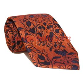 Andrew's Milano Orange Floral Extra Long Necktie