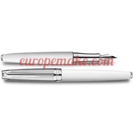 Caran D'Ache SILVER-PLATED, RHODIUM-COATED LÉMAN BICOLOR WHITE FOUNTAIN PEN