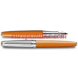 Caran D'Ache SILVER-PLATED, RHODIUM-COATED LÉMAN BICOLOR SAFFRON FOUNTAIN PEN