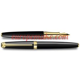 Caran D'Ache GOLD-PLATED LÉMAN EBONY BLACK FOUNTAIN PEN