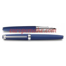 Caran D'Ache SILVER RHODIUM LÉMAN BLUE NIGHT MATT FOUNTAIN PEN