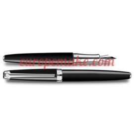 Caran D'Ache SILVER RHODIUM LÉMAN EBONY BLACK FOUNTAIN PEN